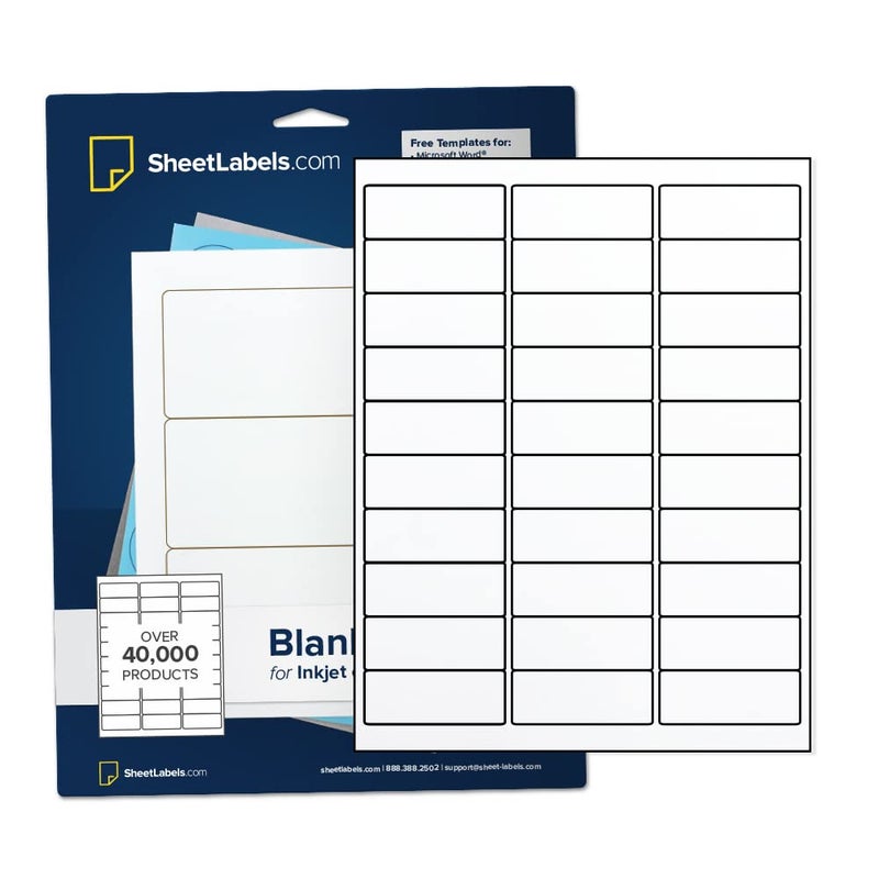 Sheet Labels Mailing Address Labels from SheetLabels.com, 1" x 2-5/8", Laser or Inkjet Printable, 30-Up FBA Labels, Easy to Peel, 750 Labels - 25 Sheets - Image 1